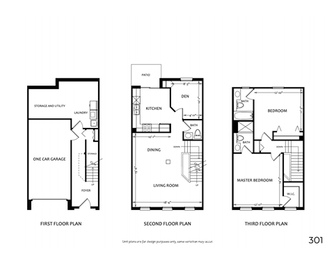Floor plan for 2 beds, 2.5 baths, 1389 sqft